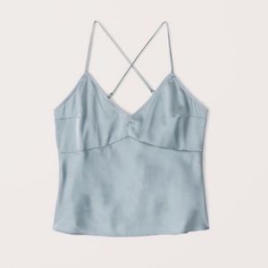 Abercrombie Crossback Satin blue tank